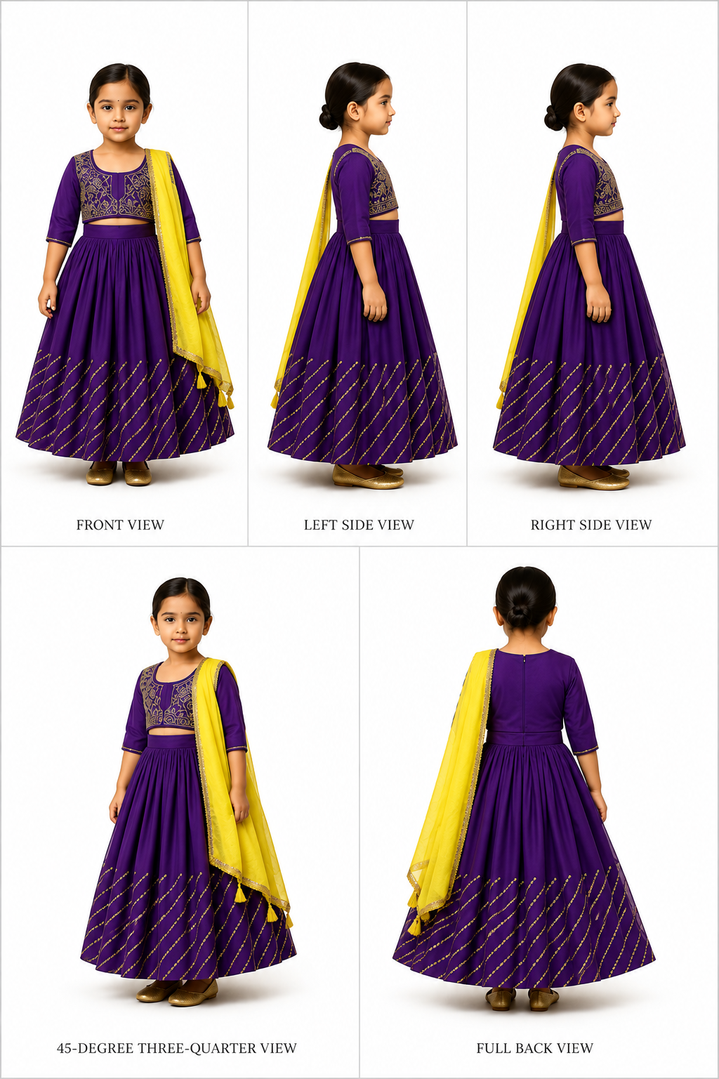 Pre Order: Purple Top And Embroidered Jacket With Lehenga And Dupatta