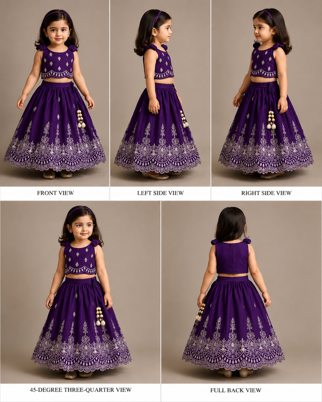 Pre Order: Purple Embroidered Top And Lehenga
