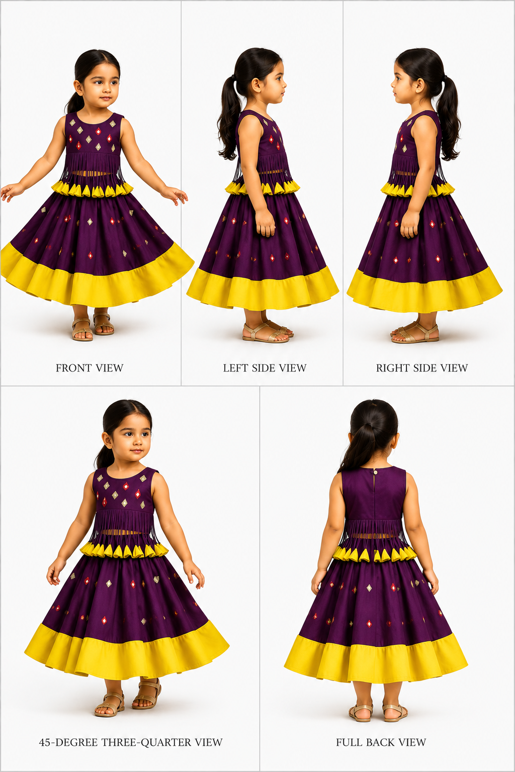 Pre Order: Mirror Work Stylish Top And Flared Lehenga