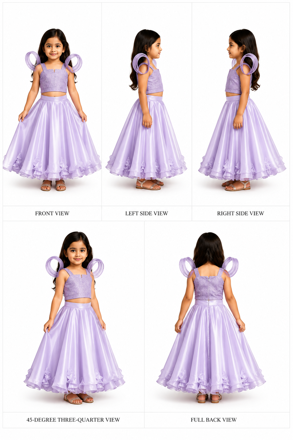 Pre Order: Lavender Sequins Strappy Top With Glass Tissue Lehenga