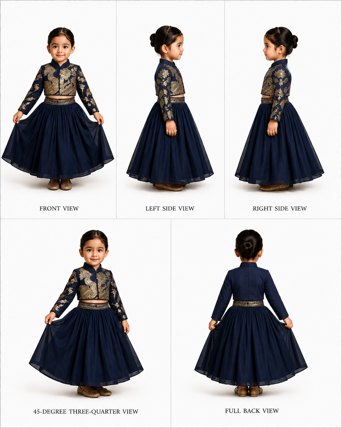 Pre Order: Heavy Embroidered Blue Top And Lehenga