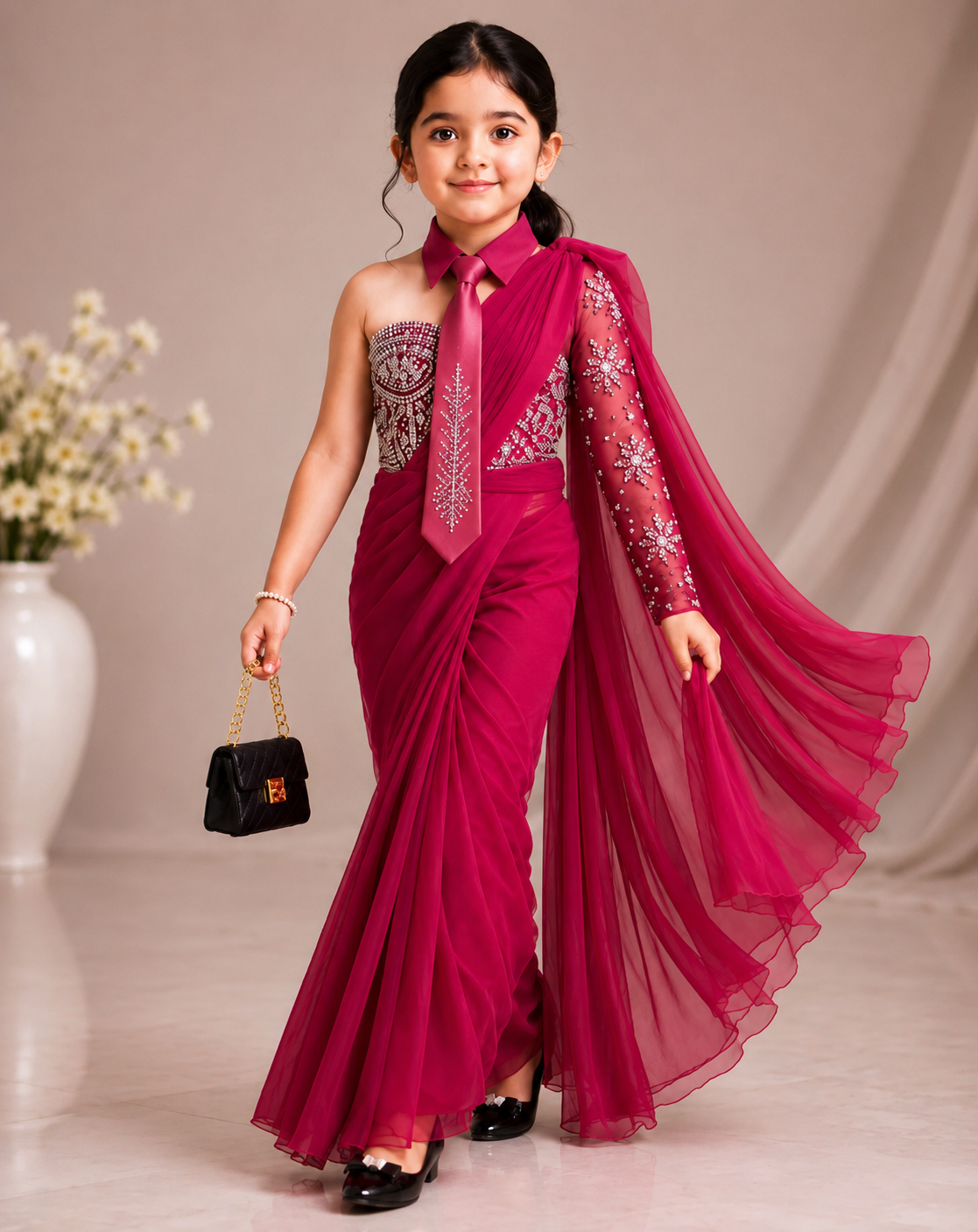 Pre Order: Royal Rose Kids Saree