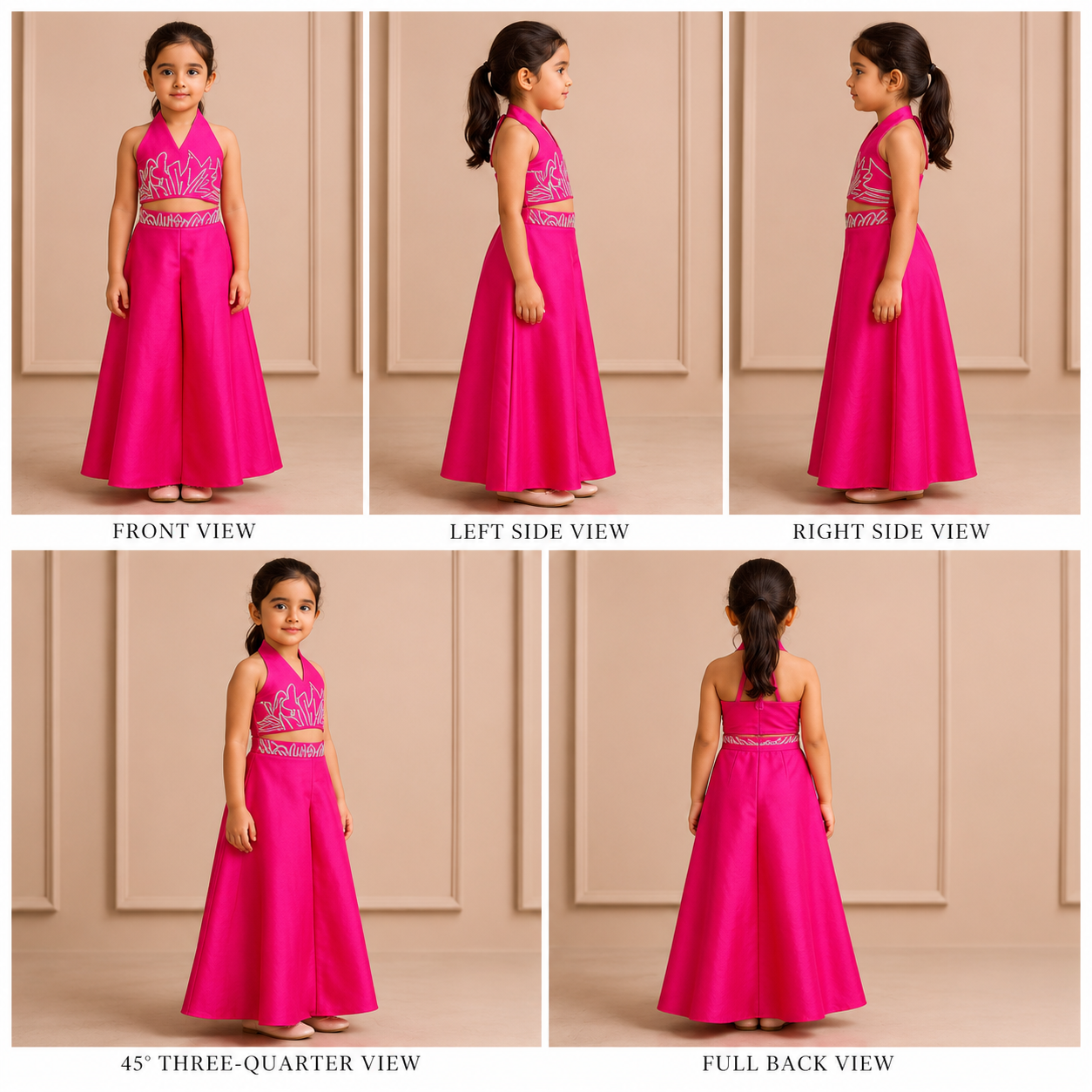 Pre Order: Halter Neck Back Bow Enhanced Top With Flared Palazzo