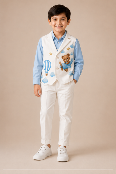 Pre Order: Teddy Sky Vest Set