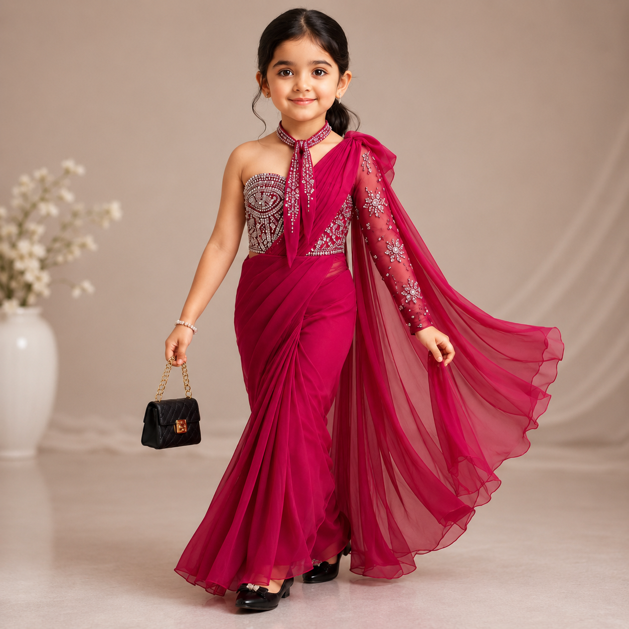 Pre Order: Pink Sapphire Party Wear Saree