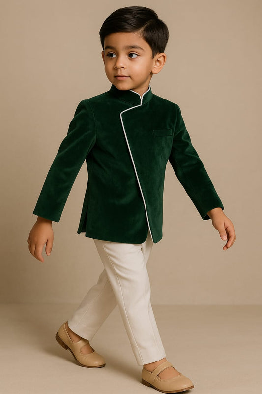 Pre Order: Green Velvet Stylish Blazer