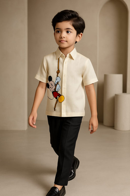 Pre Order: UNISEX Mickey Hand Painted White Shirt