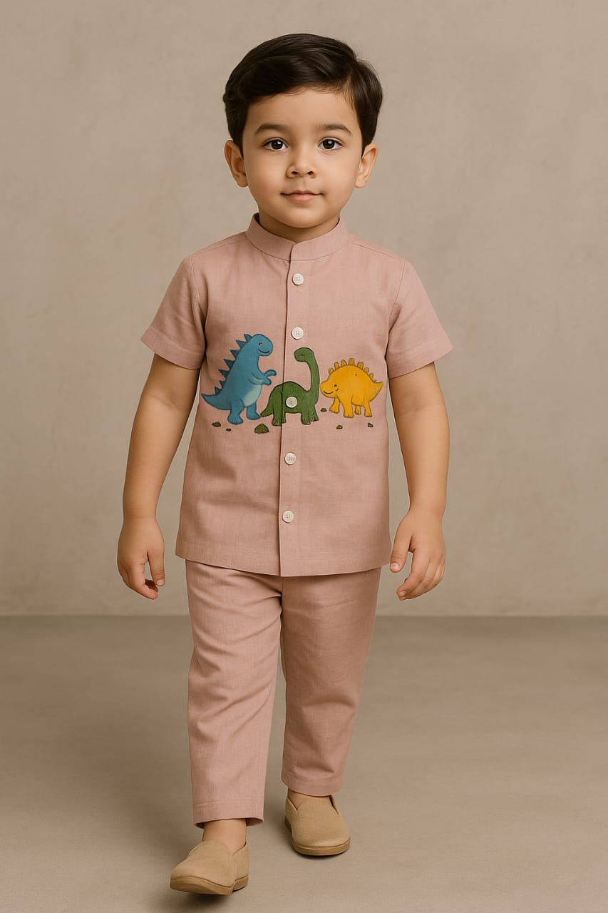 Pre Order: Dinosaur Hand Painted Shirt And pant