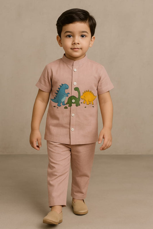 Pre Order: Dinosaur Hand Painted Shirt And pant