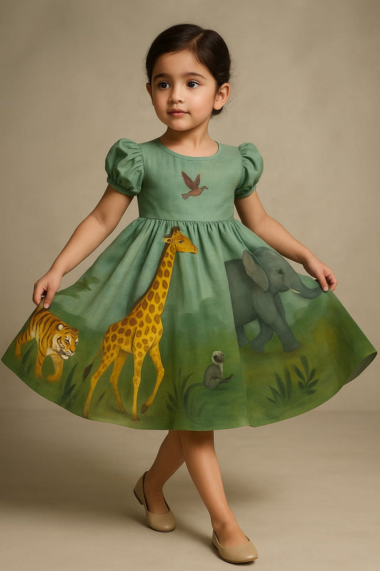 Pre Order: Jungle Hand Painted Frock