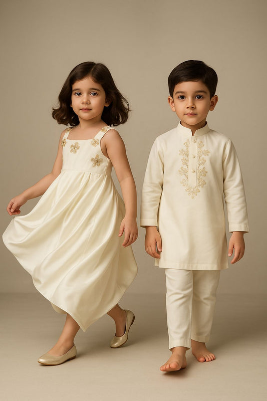 (Girl) Pre Order: Embellished Pleated Dhoti Style Dress