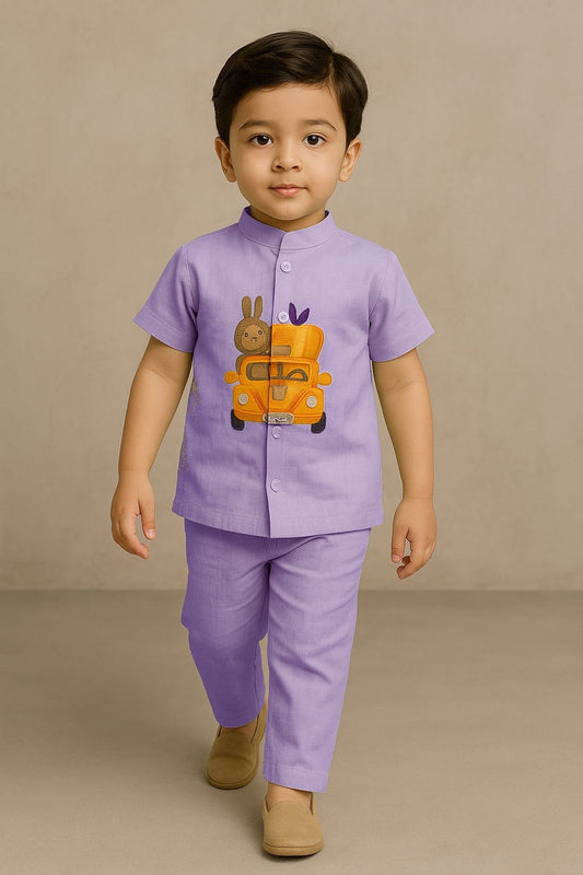 Pre Order: Purple Farm Hand Painted Coord Set