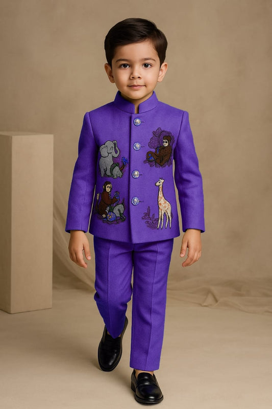 Pre Order: Purple Jungle Embroidered Set