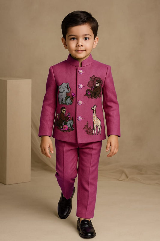 Pre Order: Wine Jungle Embroidered Set