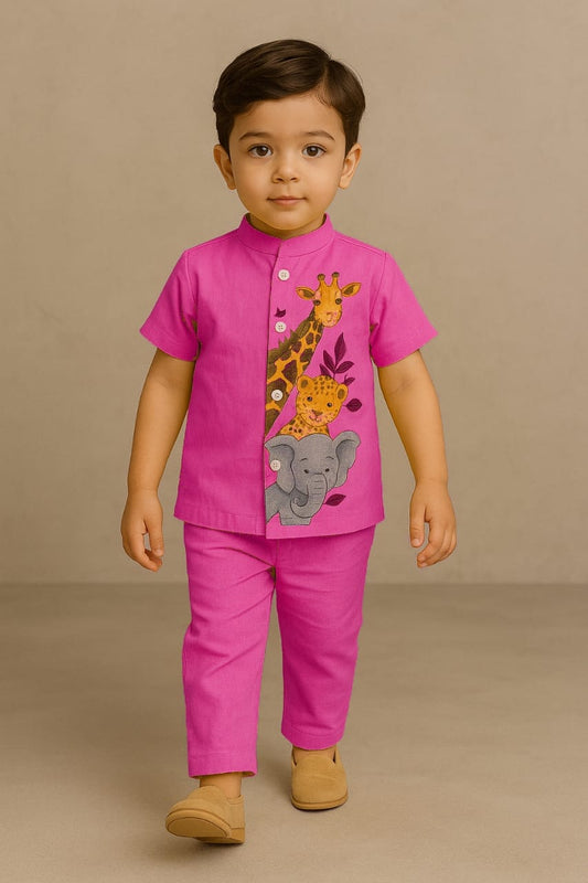 Pre Order: Pink Jungle Hand Painted Coord Set