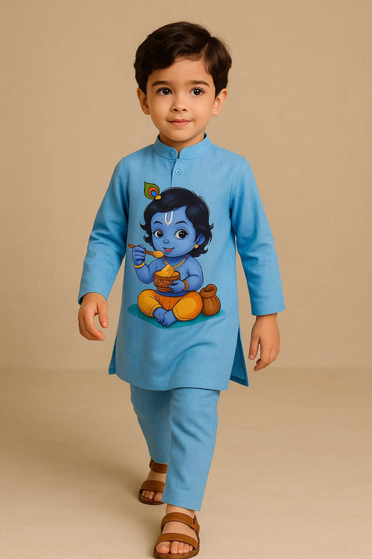 Pre Order: Blue krishna kurta set