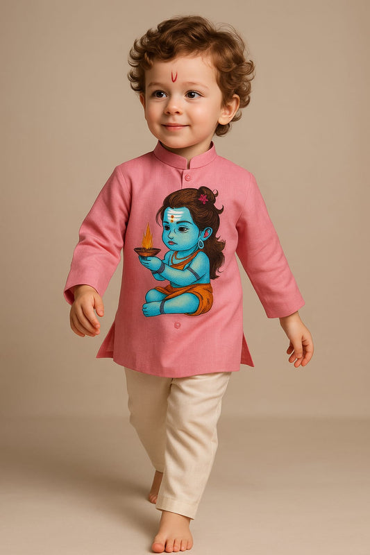 Pre Order: Pink Shiva kurta Set