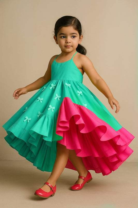 Pre Order: Exclusive Dual Tone High Low Gown