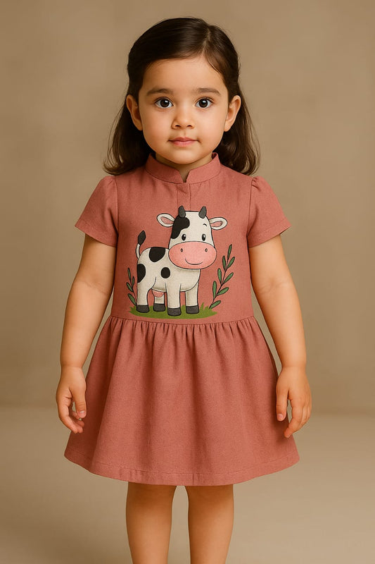 Pre Order: Cute Cow Hand Painted Dress