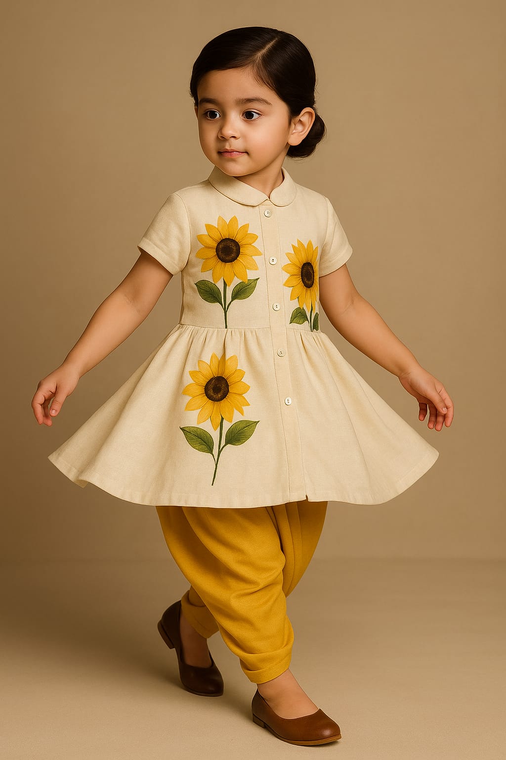 Pre Order: Surajmukhi Hand Painted Top and Dhoti