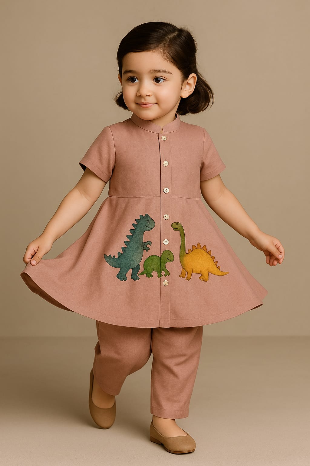Pre Order: Dinosaur Hand Painted Top  And pant