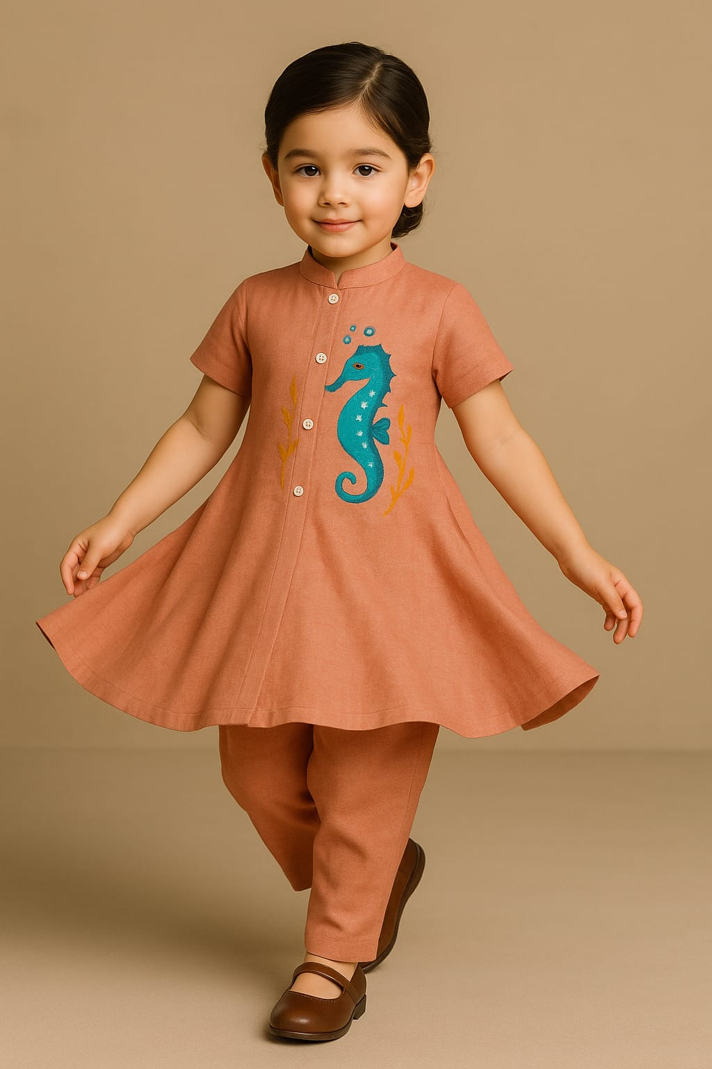Pre Order: Sea life Hand Painted Top And Pant