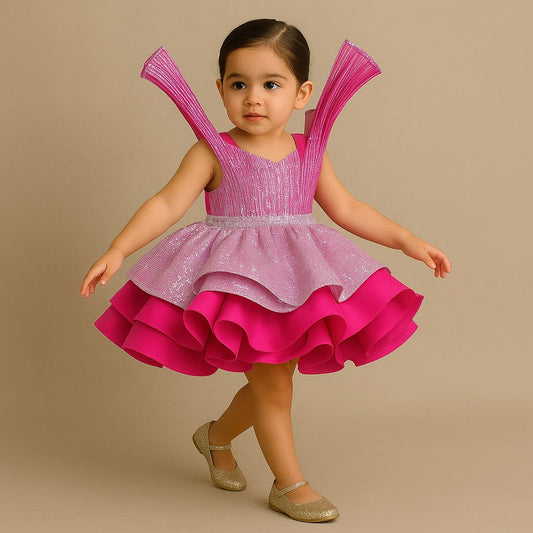 Pre Order: Layered Sequins Dual Tone Dress