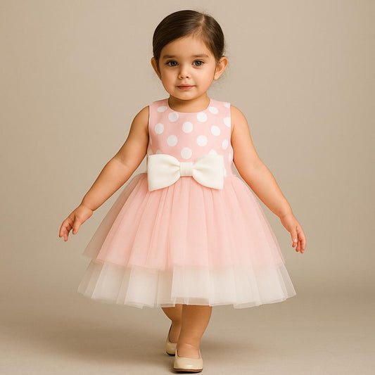 Pre Order: Peach Printed Layered Dress