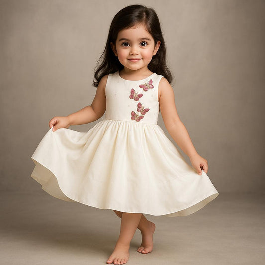 Pre Order: Butterfly Detail Layered Dress With Detachable Back Bow