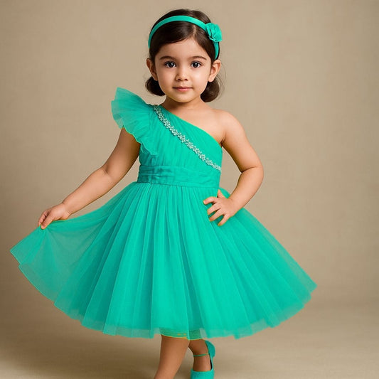 Pre Order: Rama Pearl Hand Embroidered Gown With Matching Bowie Head Band