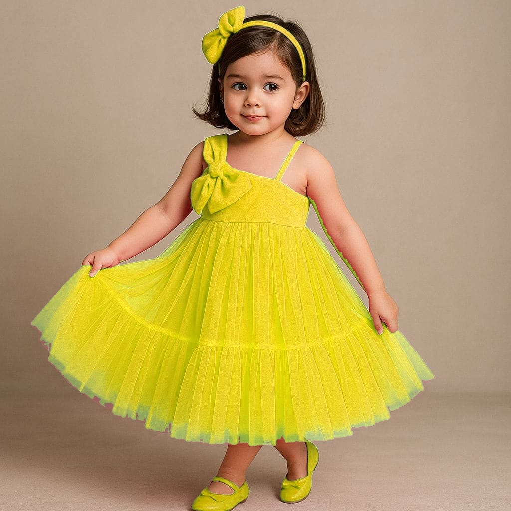 Pre Order: Bow Adorned Green One Shoulder Gown