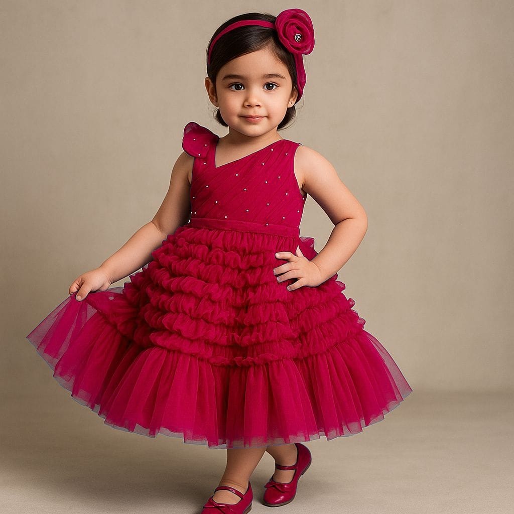 Pre Order: Swirl One Shoulder Frilled Gown