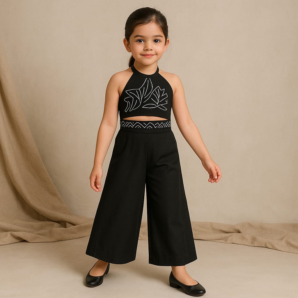 Pre Order: Black Halter Neck Top And Pants