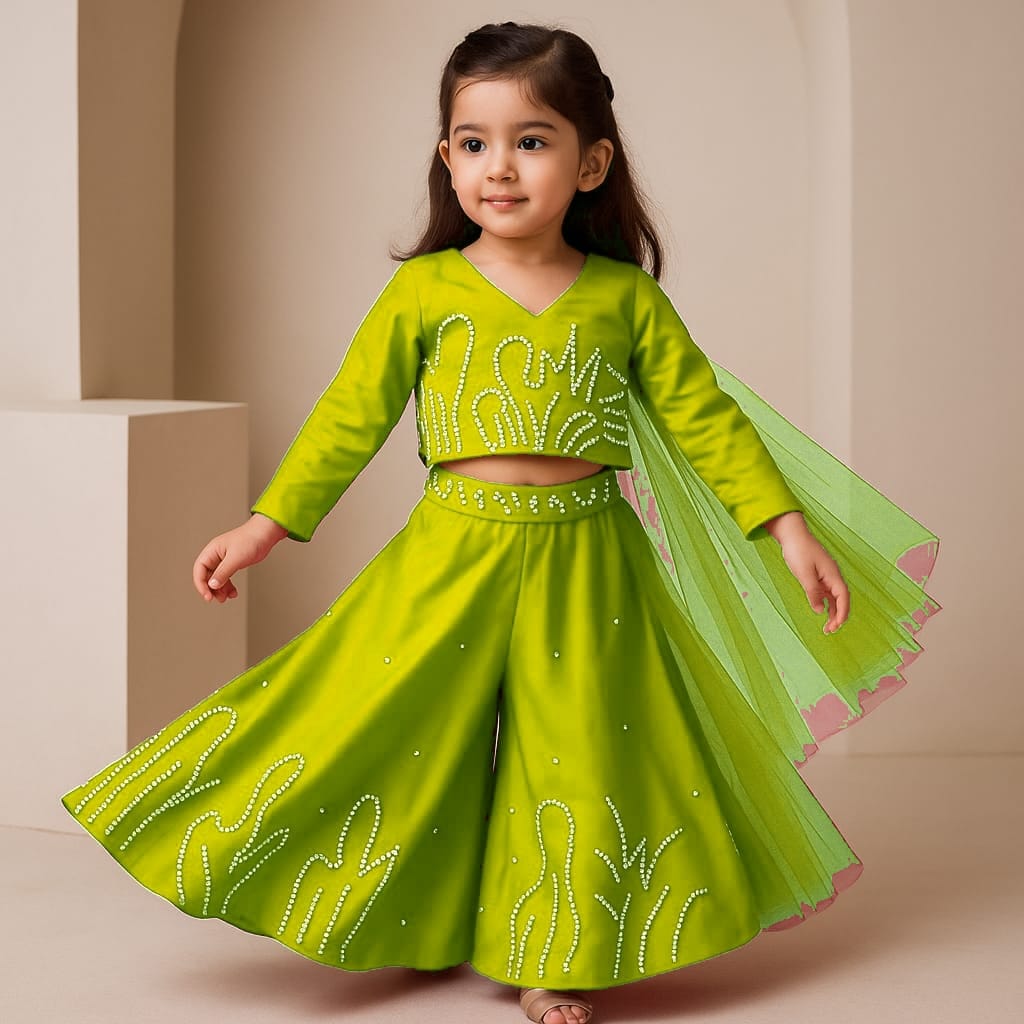 Pre Order: Neon Back Bow Enhanced Top With Flared Palazzo