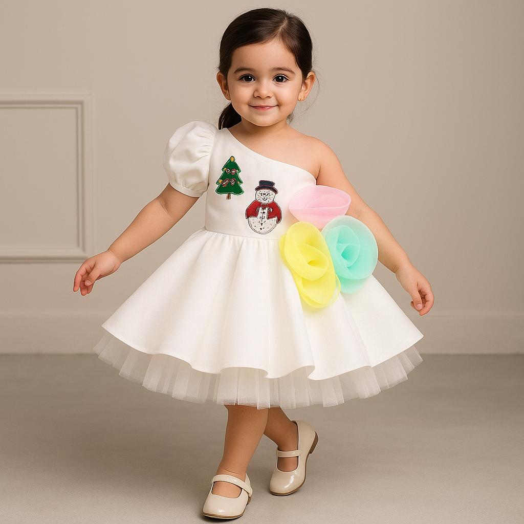 Pre Order: Christmas Floral Enhanced Dress