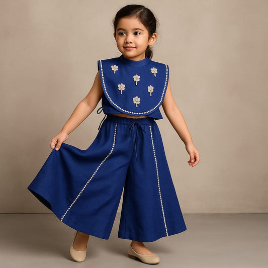 Pre Order: Strappy Top With Embellished Flap And Palazzo