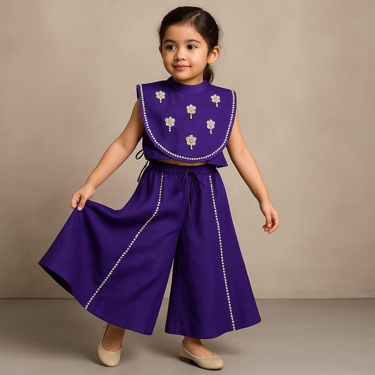 Pre Order: Strappy Top With Embellished Flap And Palazzo