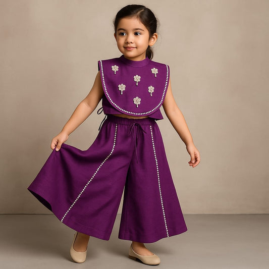 Pre Order: Strappy Top With Embellished Flap And Palazzo