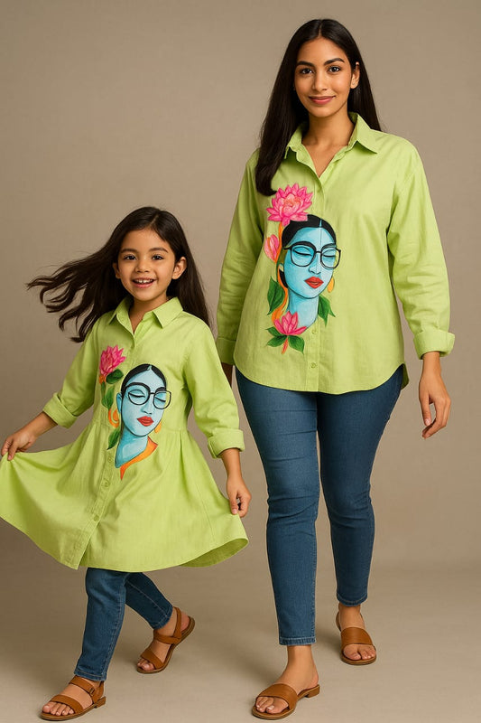 Pre Order: Green Hand Painted Frock