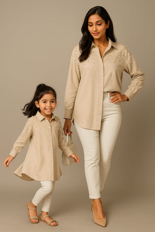 Pre Order: Beige Pearl Shirt