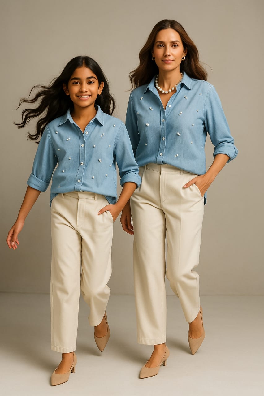 Pre Order: Blue Denim Pearl Shirt