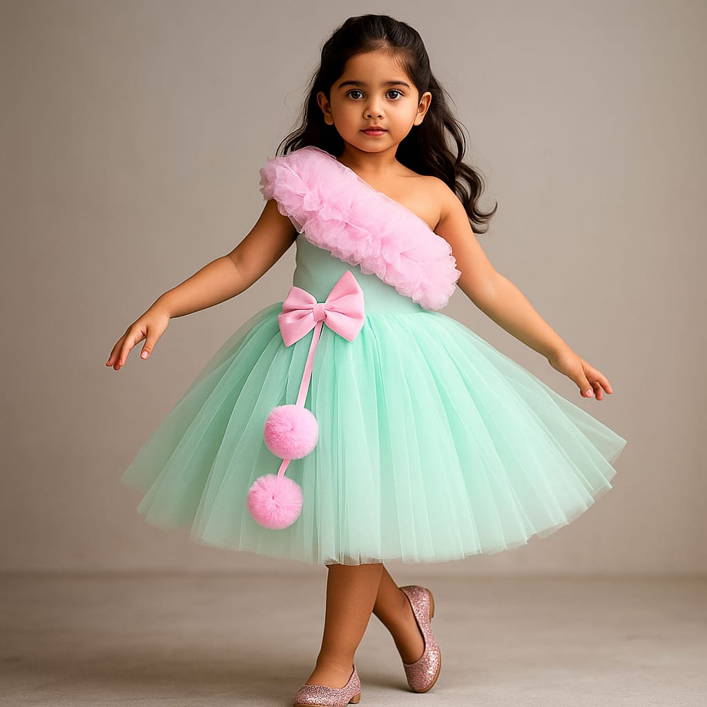 Pre Order: Ruffled One shoulder Frilly Dress