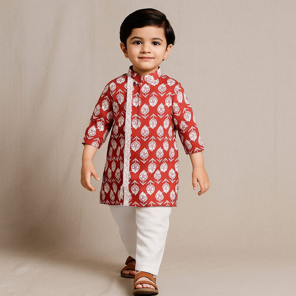 Pre Order: Stylish Printed Kurta And Pyjama