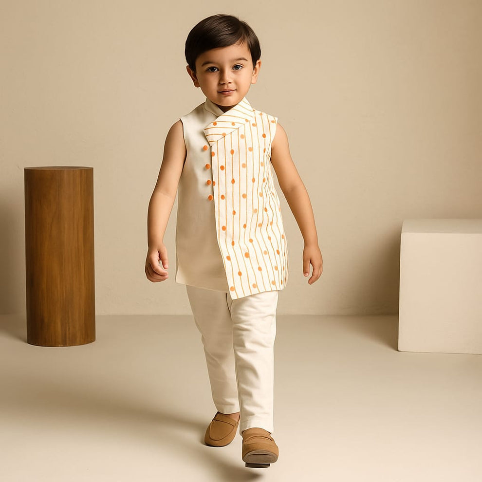 Pre Order: Stylish Stripes And Dots Printed Jacket