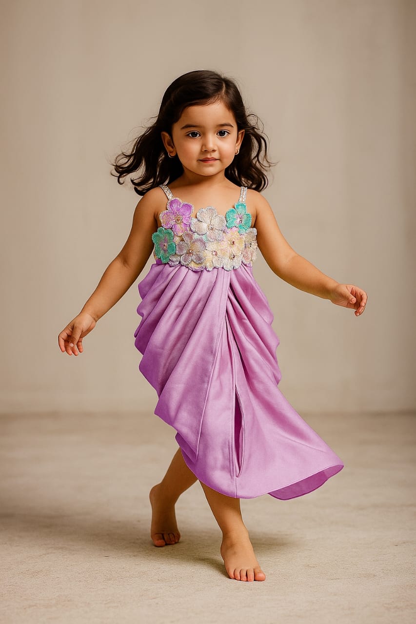 Pre Order: Embellished Pleated Dhoti Style Dress