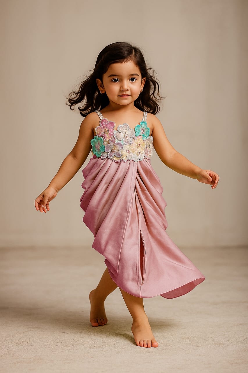 Pre Order: Embellished Pleated Dhoti Style Dress