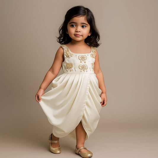 Pre Order: Embellished Pleated Dhoti Style Dress