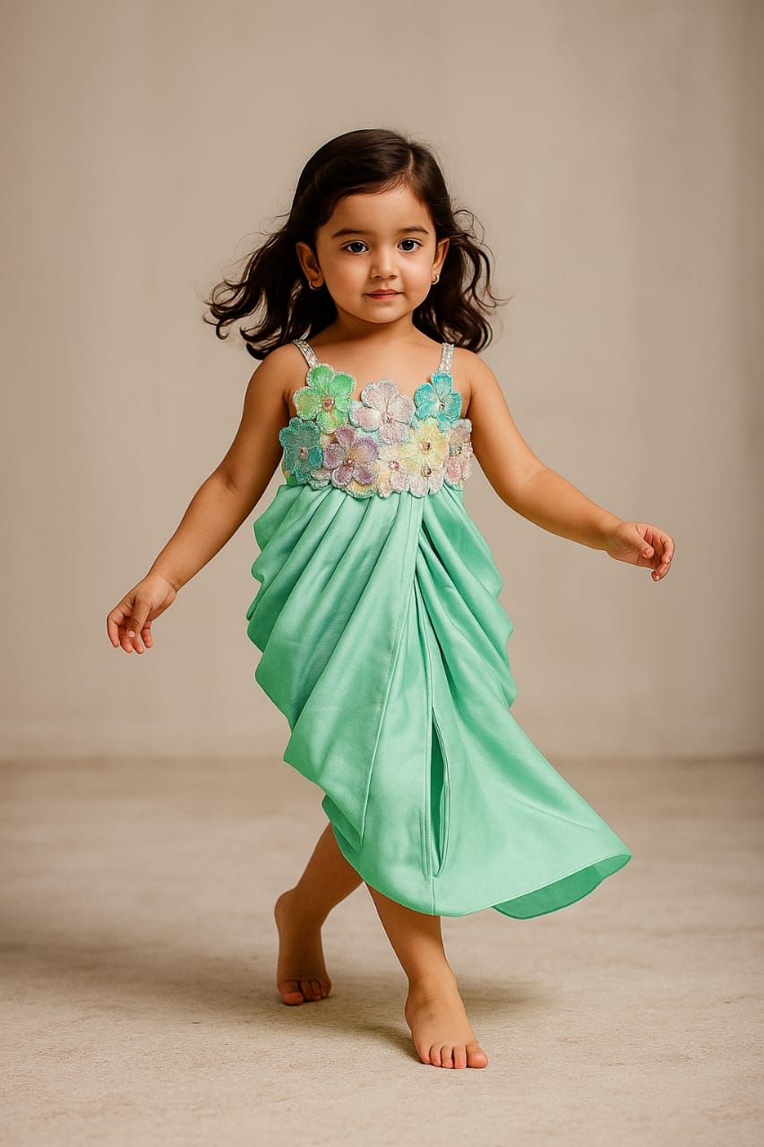 Pre Order: Embellished Pleated Dhoti Style Dress