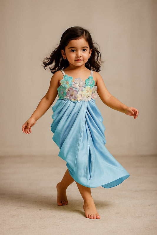 Pre Order: Embellished Pleated Dhoti Style Dress