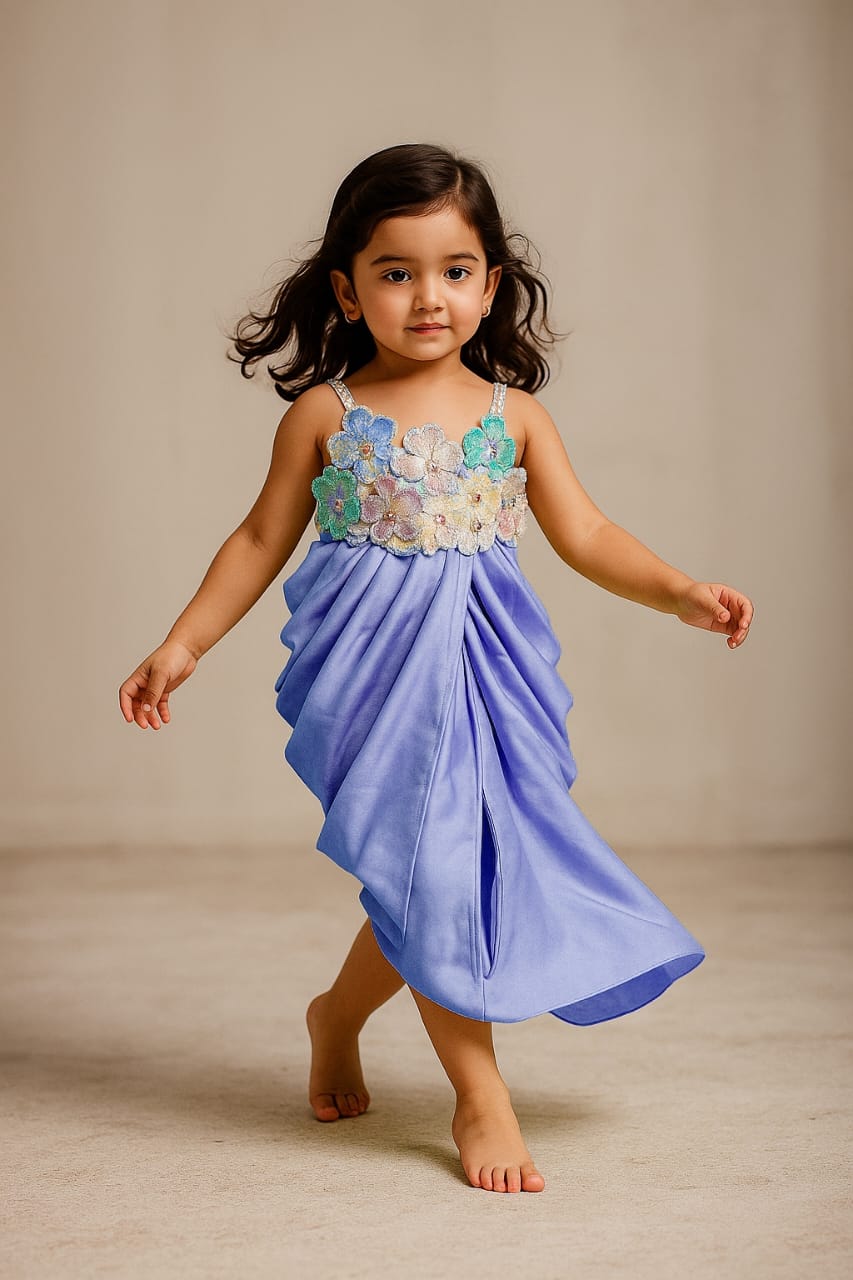 Pre Order: Embellished Pleated Dhoti Style Dress